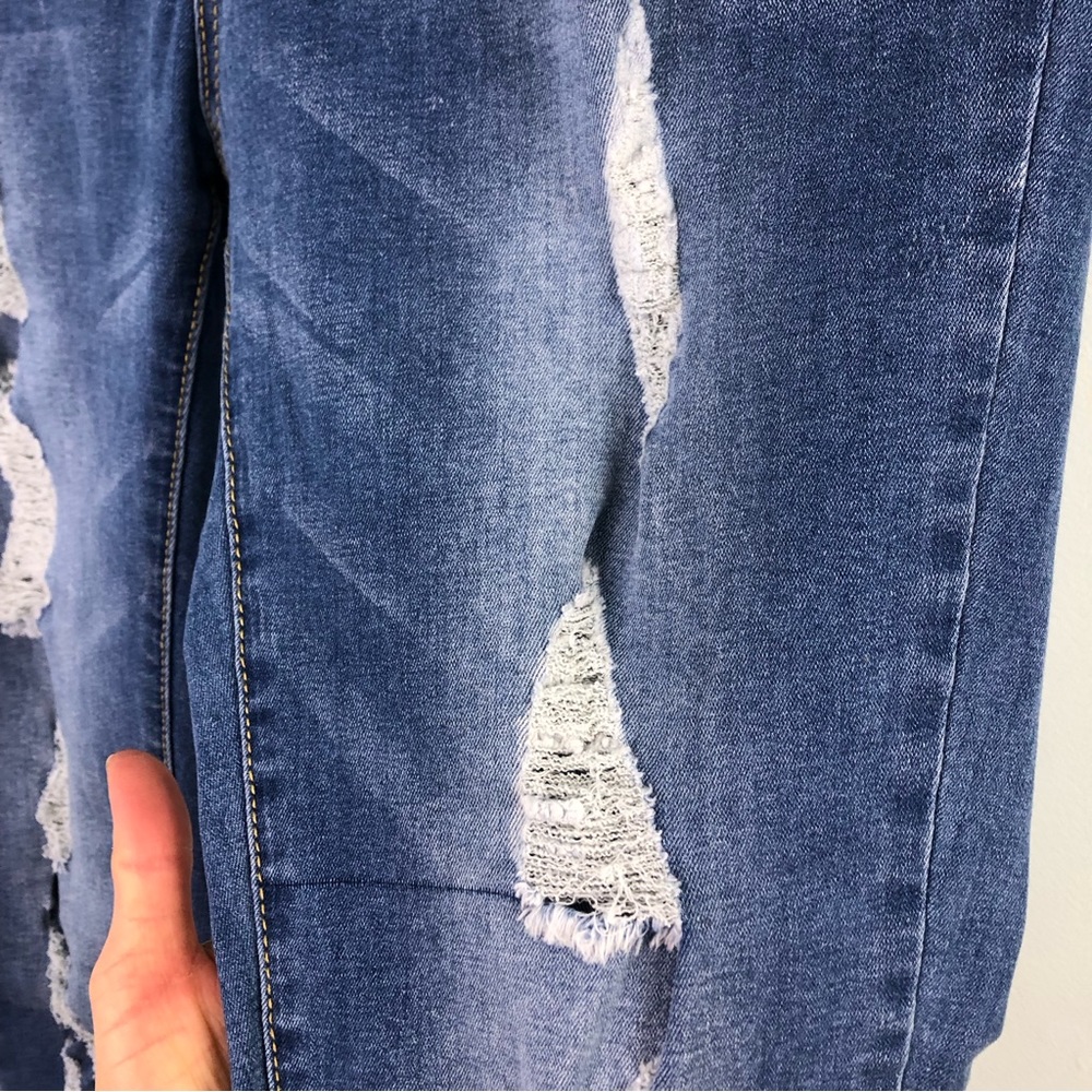 Between Us Distressed Light Wash Blue Jeans Size 18 - Picture 8 of 13